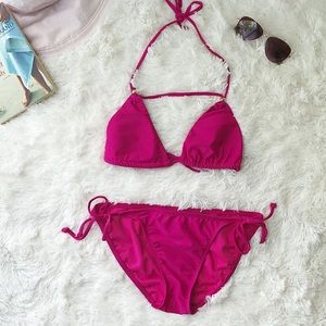 Old navy bright pink string bikini size medium.
